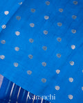 Ink Blue Tissue Pure Kora Silk Saree 