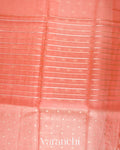 Soft Peach Tissue Pure Kora Silk Saree 