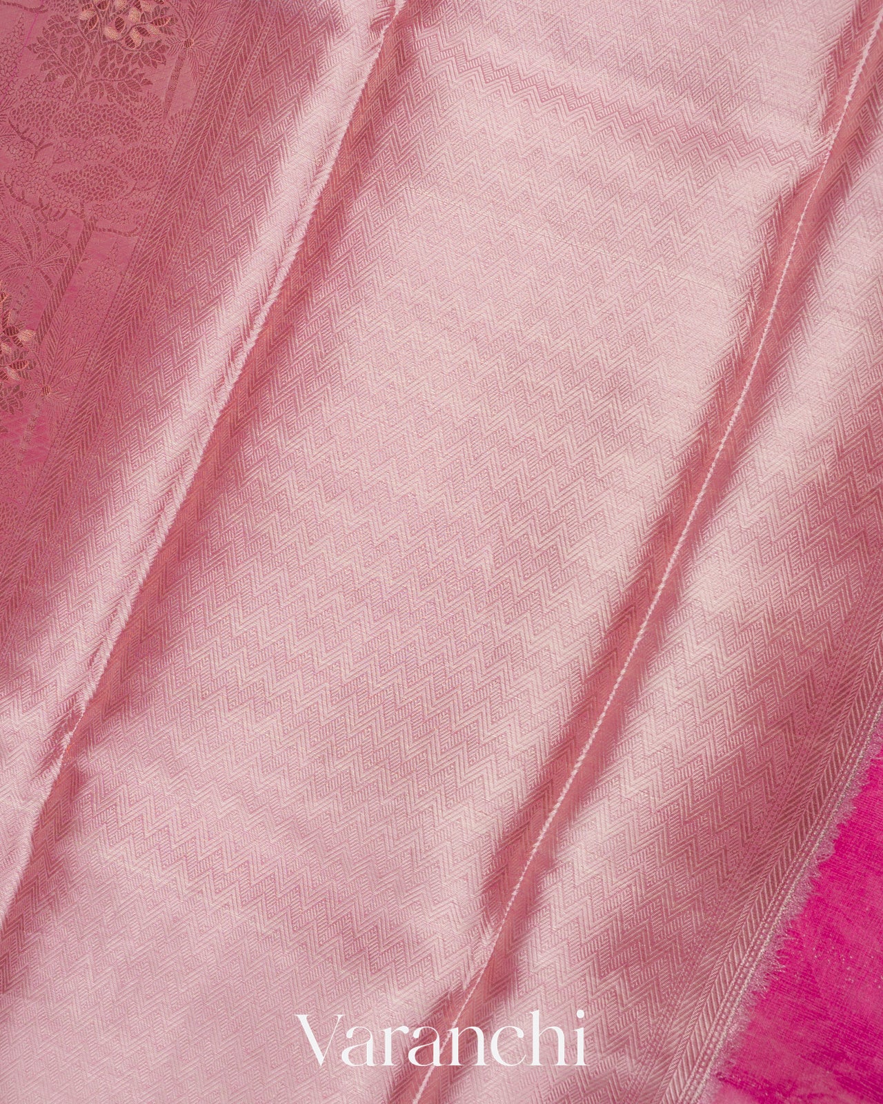 Pink Jacquard Pure Kora Tissue Silk Handloom Saree
