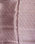 Dusty mauve Lehariya Pure Tissue Kora Silk Saree