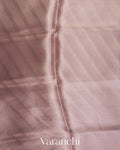 Dusty mauve Lehariya Pure Tissue Kora Silk Saree