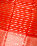 Reddish Orange Tissue Pure Kora Silk Saree 