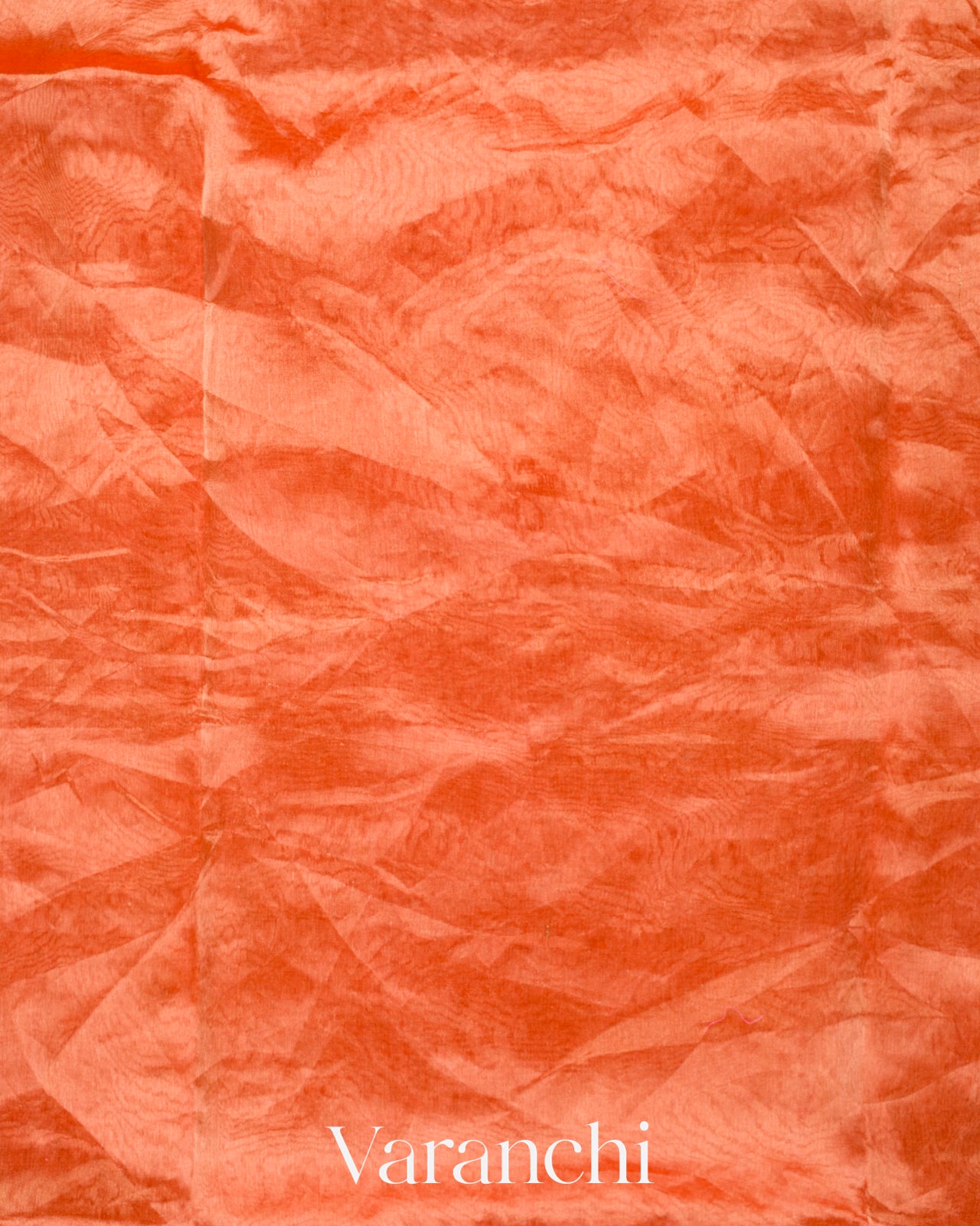 Rust Orange Floral Embroidered Pure Tissue Kora Silk Saree