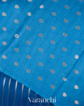 Powder Blue Tissue Pure Kora Silk Saree 