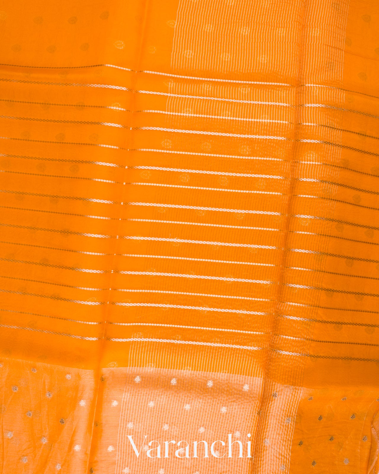 Turmeric Orange Tissue Pure Kora Silk Saree