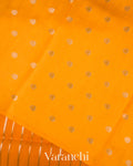 Turmeric Orange Tissue Pure Kora Silk Saree