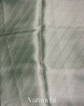 Sea green Lehariya Pure Tissue Kora Silk Saree   