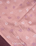Wine All Over Cross Stitch Embroidery Pure Kora Silk Saree