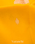 Mustard Yellow Pure Kora Silk Handloom Saree