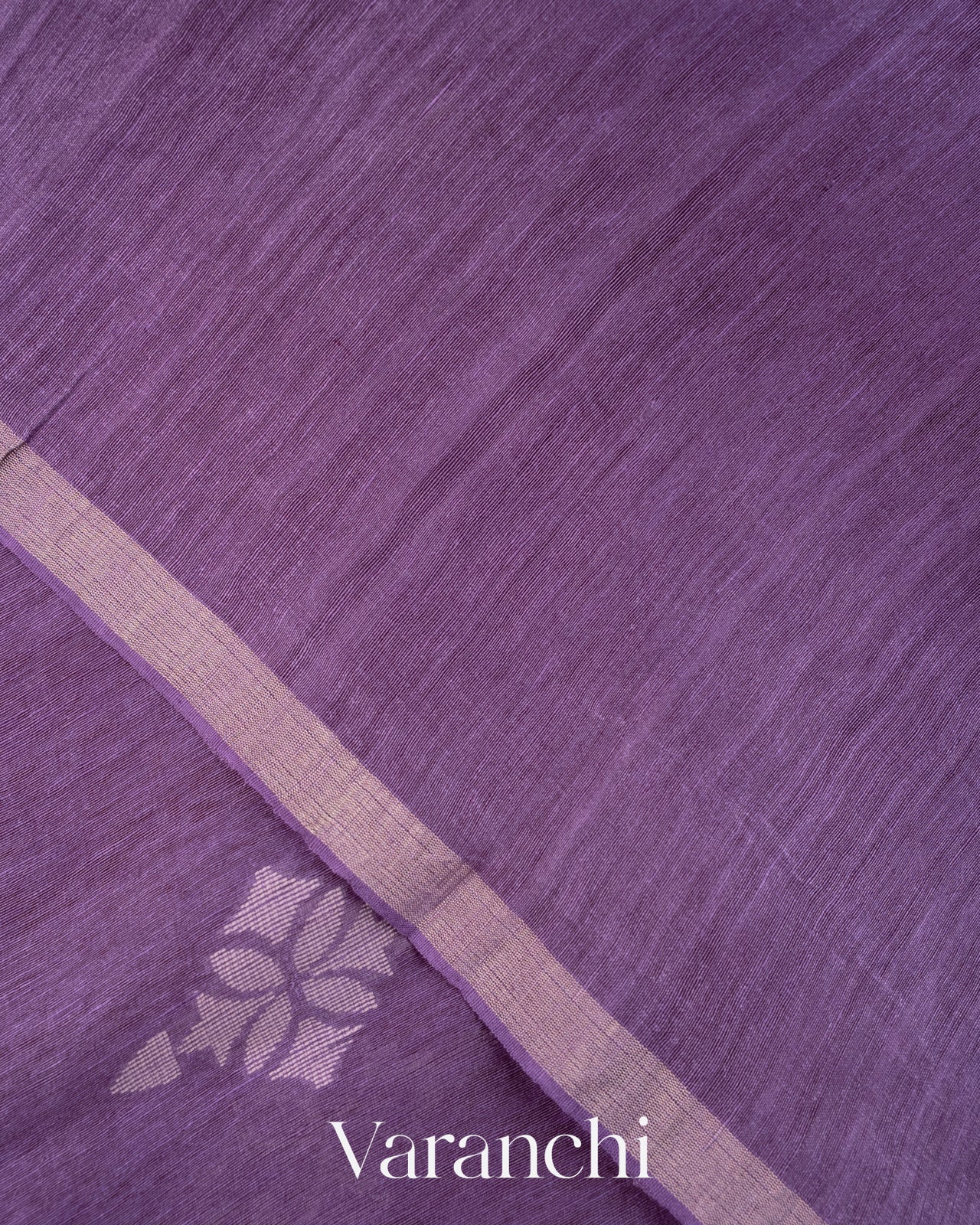 Light Violet Dhakai Jamdhani Pure Silk Linen Handloom Saree