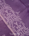 Light Violet Dhakai Jamdhani Pure Silk Linen Handloom Saree