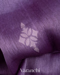 Light Violet Dhakai Jamdhani Pure Silk Linen Handloom Saree