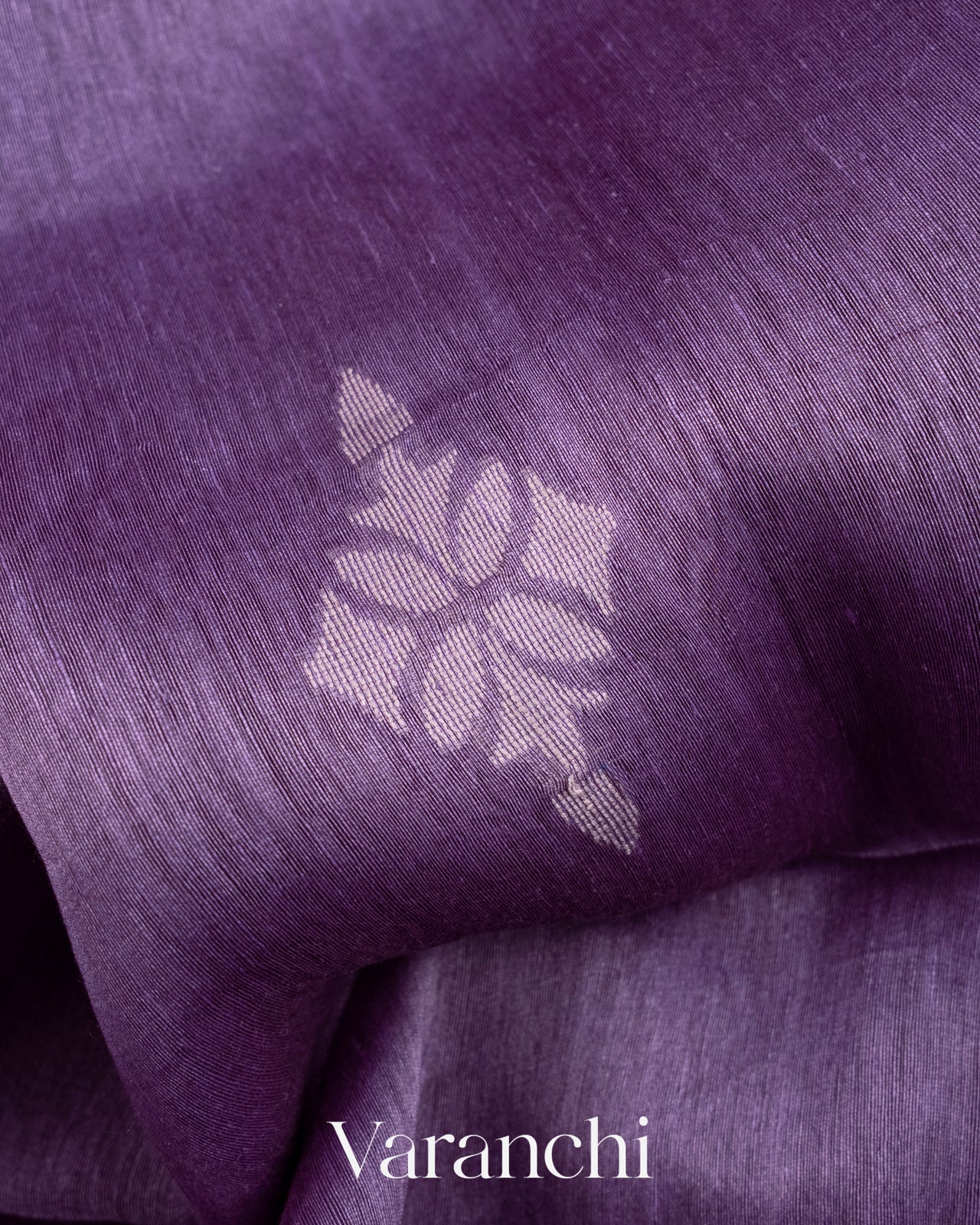Light Violet Dhakai Jamdhani Pure Silk Linen Handloom Saree