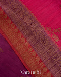 Purple Tricolour Rangkaat Pure Raw Silk Handloom Saree