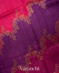 Purple Tricolour Rangkaat Pure Raw Silk Handloom Saree
