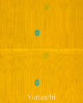 Powder Blue and Mustard Yellow Pure Maheswari Silk Cotton Tissue Handloom Saree 