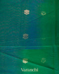 Green and Blue Ombre -Dyed Pure Maheswari Silk Cotton 