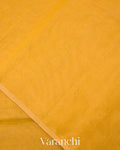 Golden Marigold Yellow Pure Maheswari Silk Cotton Tissue Handloom Saree