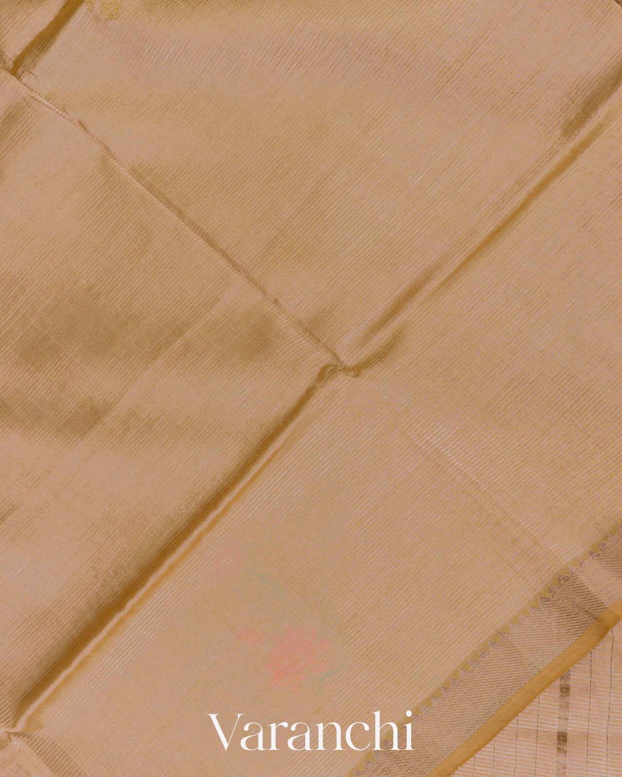 Sandalwood Yellow Embroidered Pure Mangalgiri Silk Handloom Saree