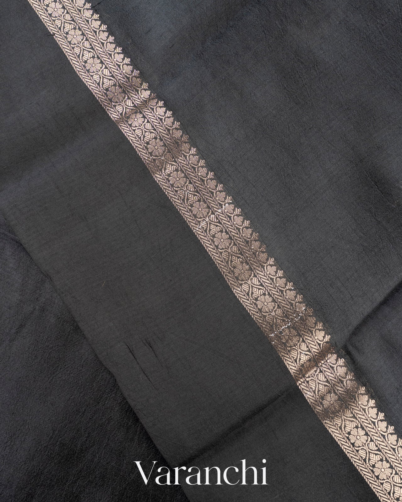 Black Pure Mango Silk Saree