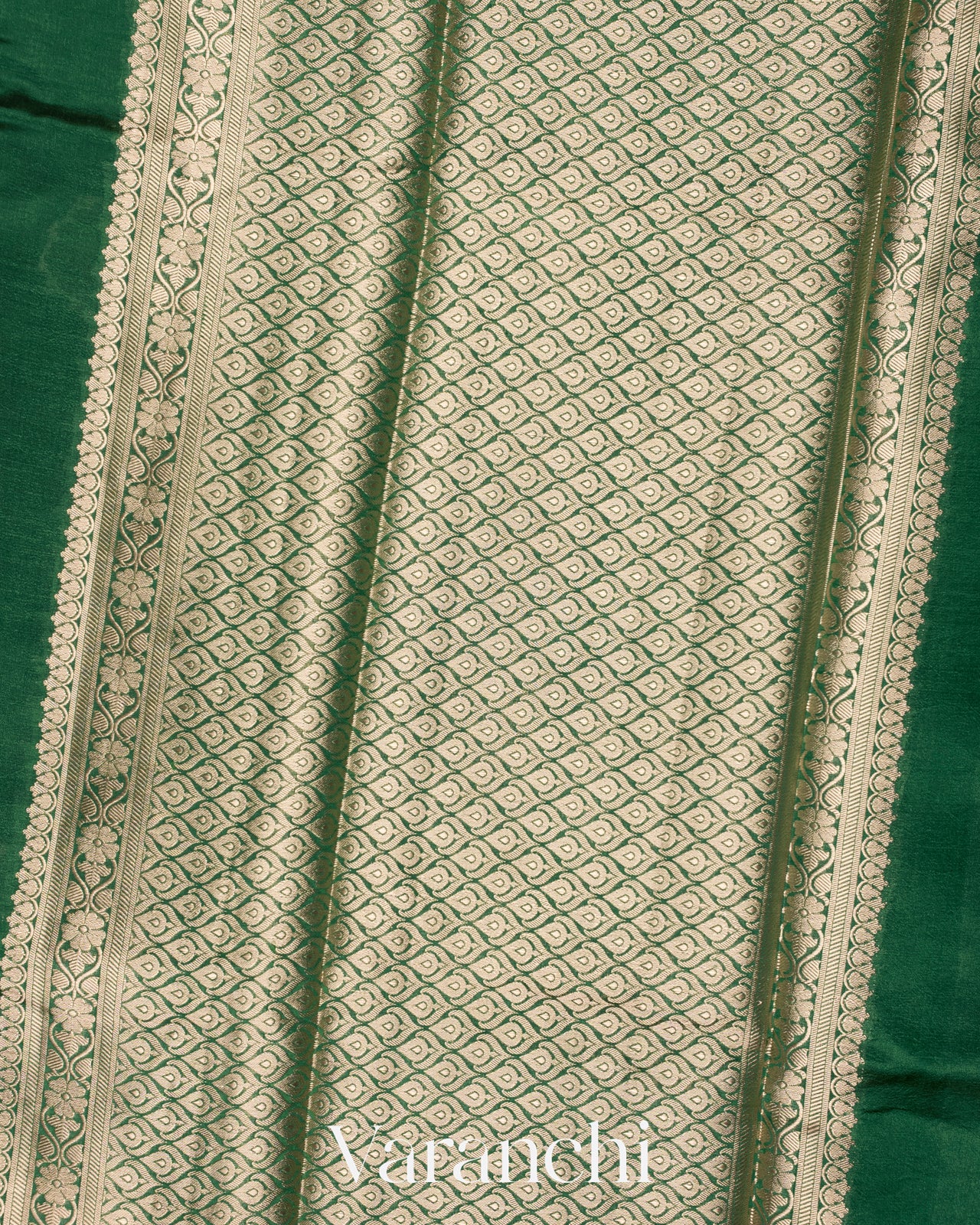 Dark Green Pure Mango Silk Saree