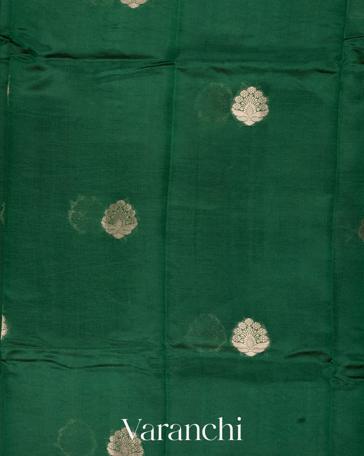 Dark Green Pure Mango Silk Saree