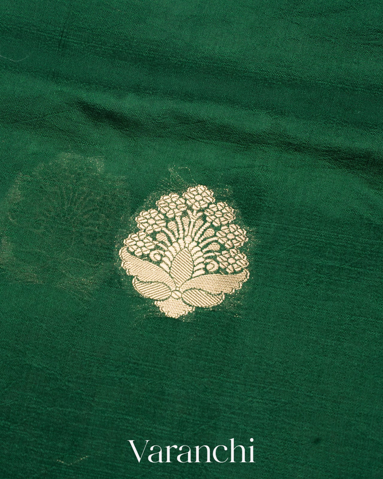 Dark Green Pure Mango Silk Saree