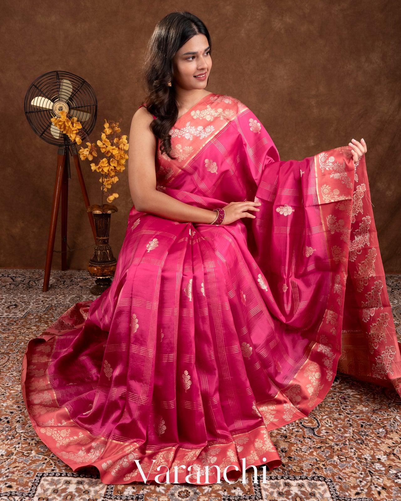 Dark Pink Pure Mango Silk Saree