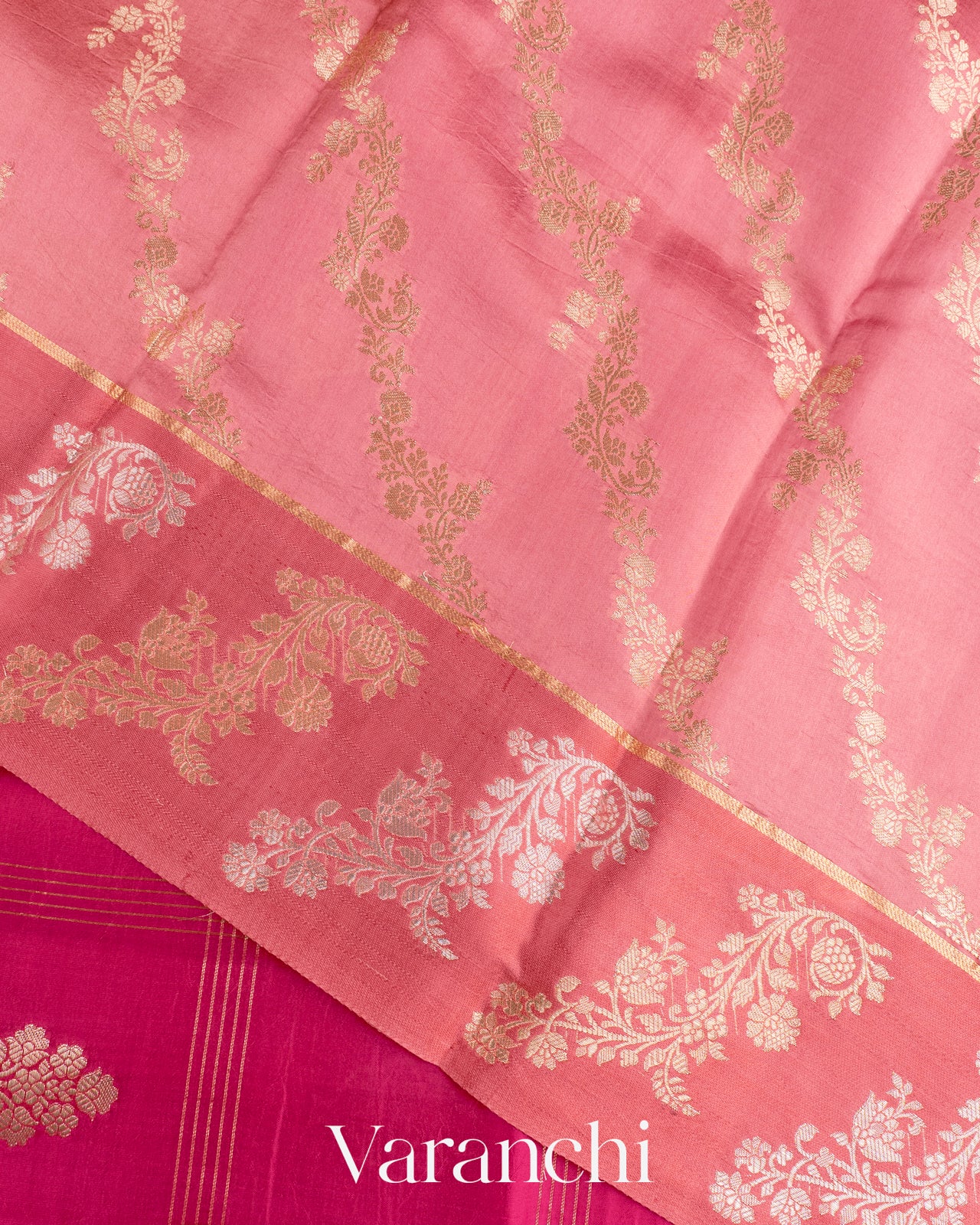 Dark Pink Pure Mango Silk Saree
