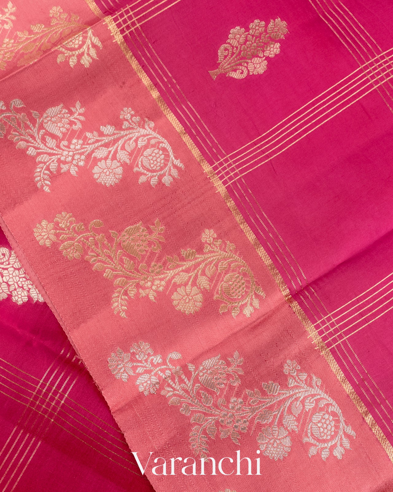 Dark Pink Pure Mango Silk Saree