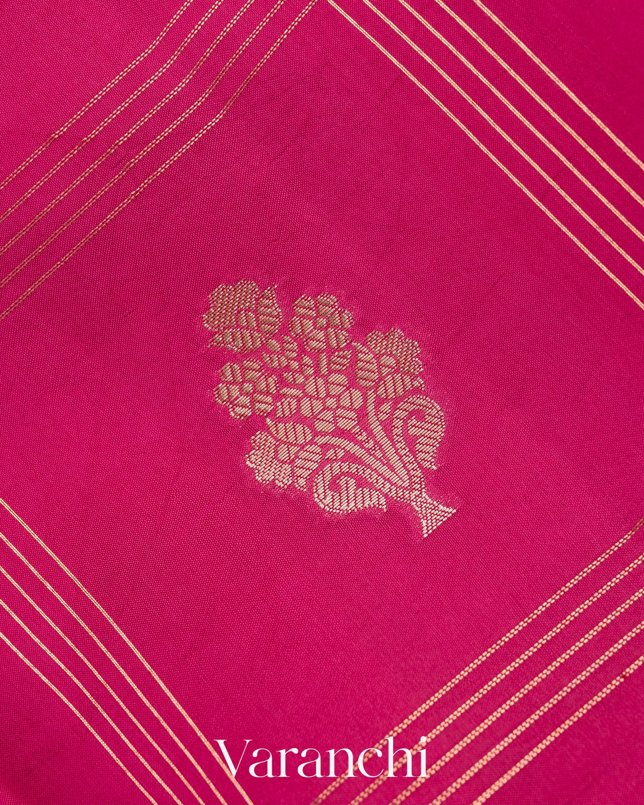 Dark Pink Pure Mango Silk Saree