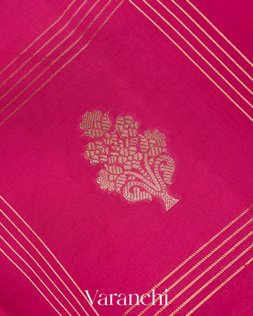 Dark Pink Pure Mango Silk Saree