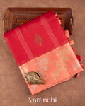 Deep Red Pure Mango Silk Saree