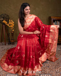 Deep Red Pure Mango Silk Saree