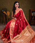 Deep Red Pure Mango Silk Saree