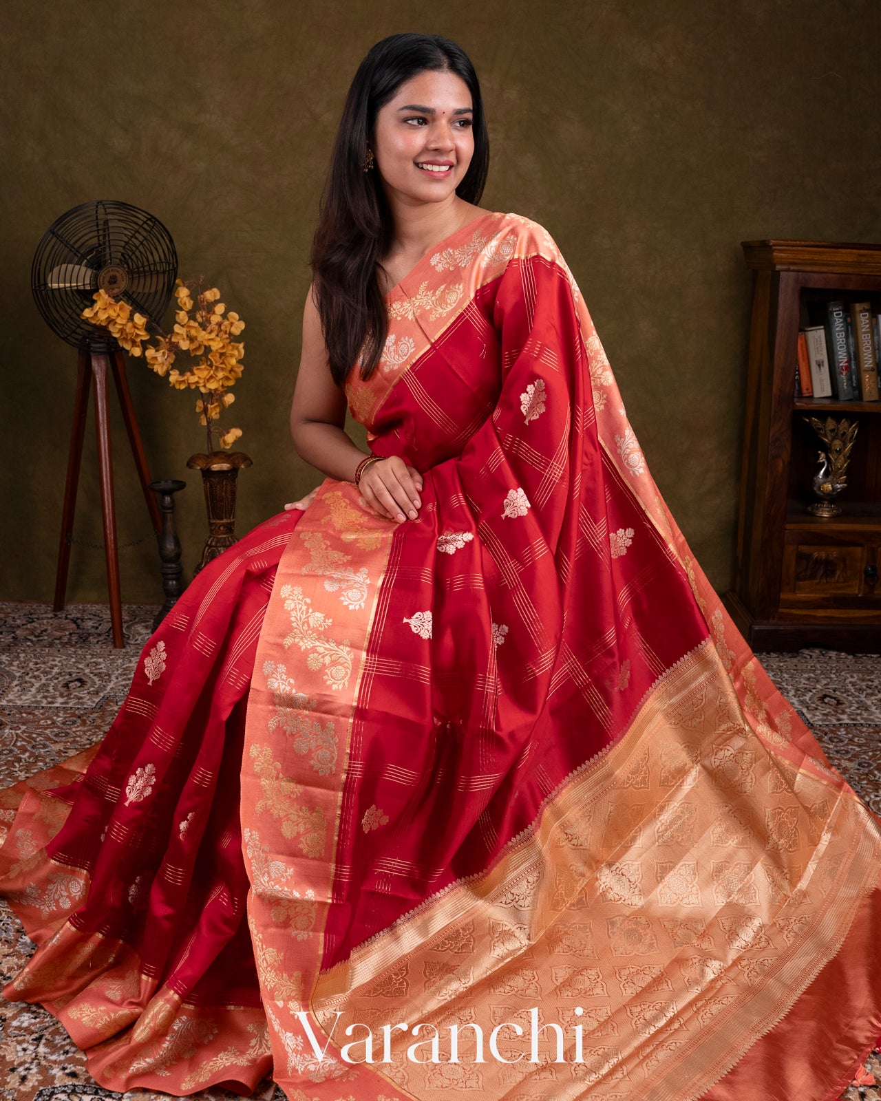 Deep Red Pure Mango Silk Saree