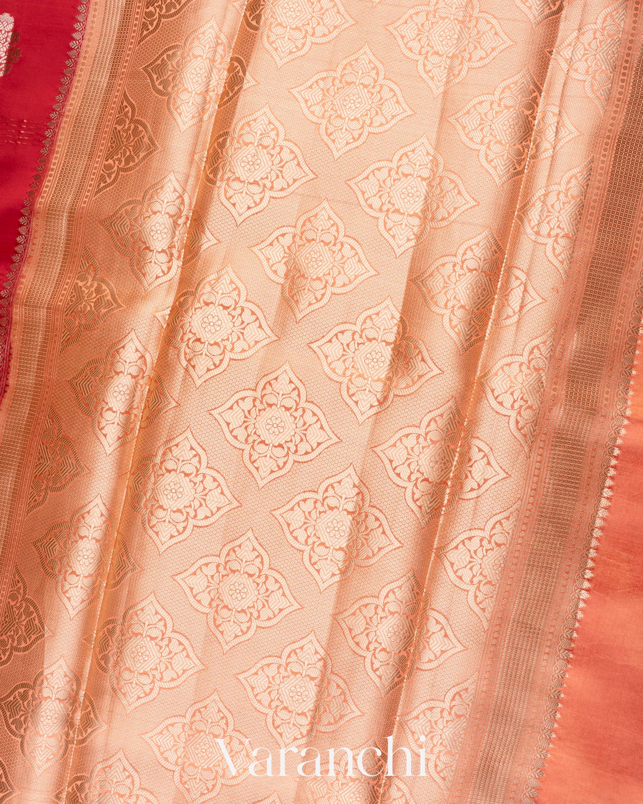 Deep Red Pure Mango Silk Saree