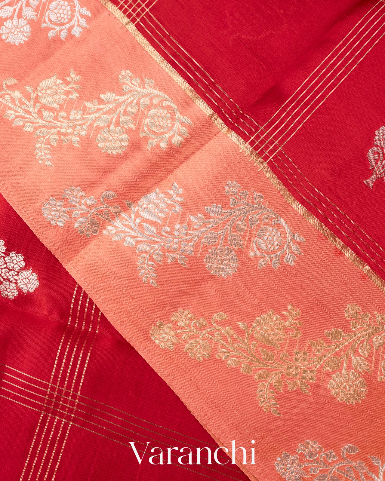 Deep Red Pure Mango Silk Saree