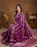 Purple Lehariya Pure-Mango Silk Handloom Saree