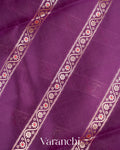 Purple Lehariya Pure-Mango Silk Handloom Saree