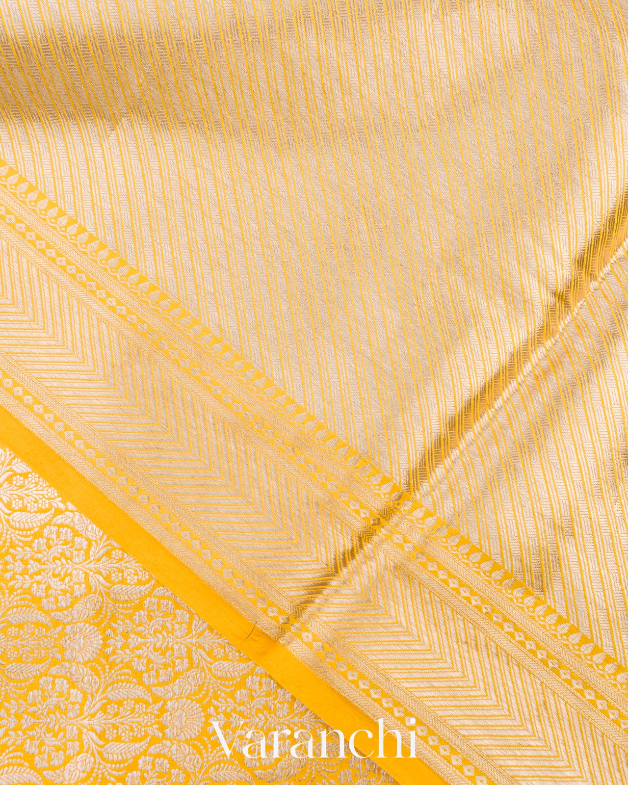 Mango Yellow Heavy Brocade Pure Mango Silk Saree