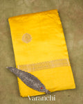 Yellow Pure Mango Silk Saree