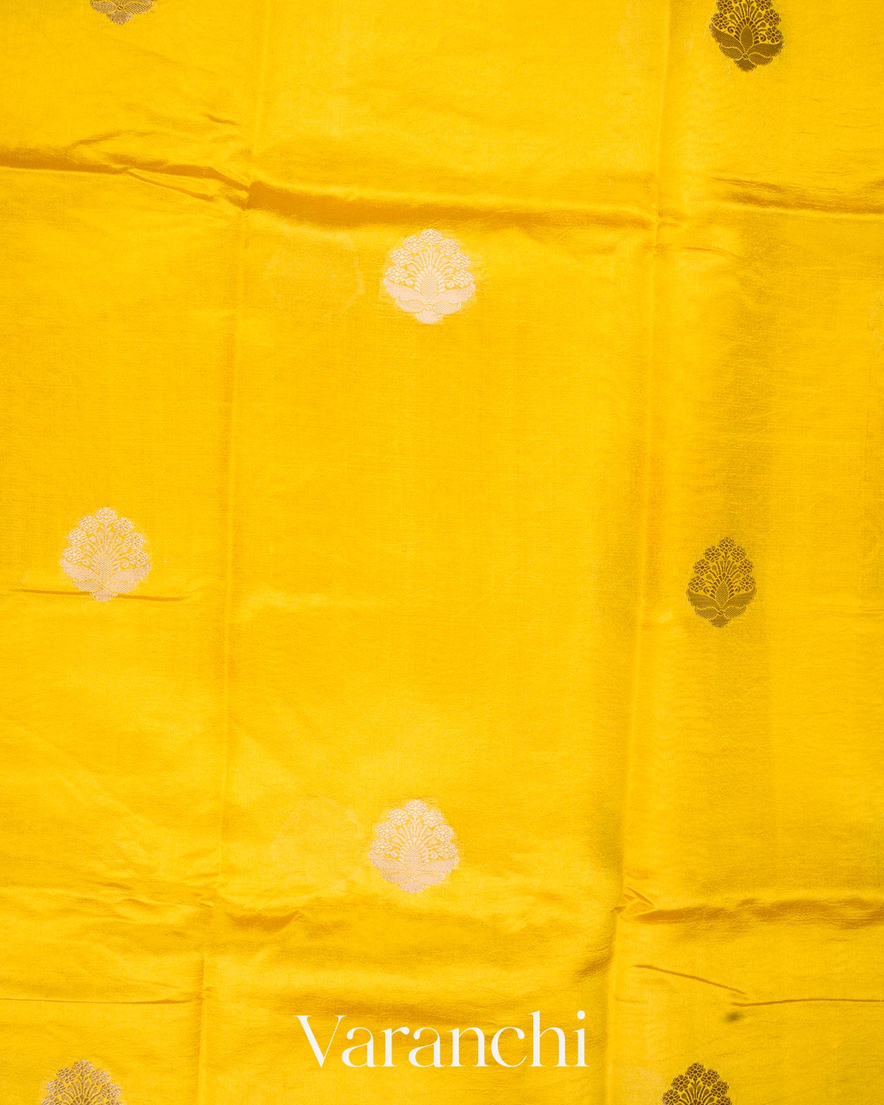 Yellow Pure Mango Silk Saree