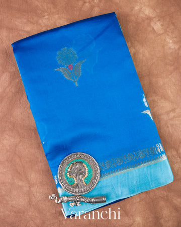 Ink Blue Pure Poona Silk Saree