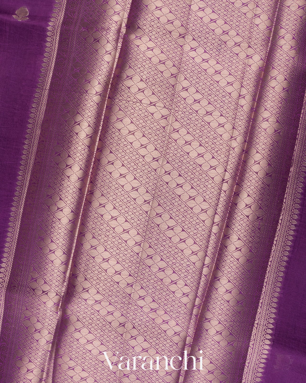 Deep Purple Floral Printed Pure Mango Silk Saree