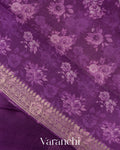 Deep Purple Floral Printed Pure Mango Silk Saree