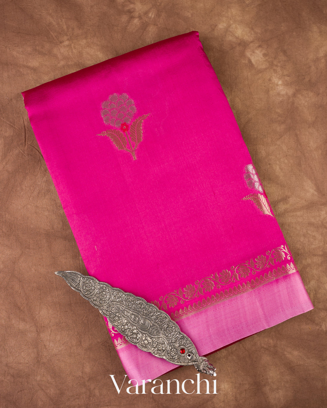 Rani Pink Pure Mango Silk Saree