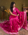 Rani Pink Pure Mango Silk Saree