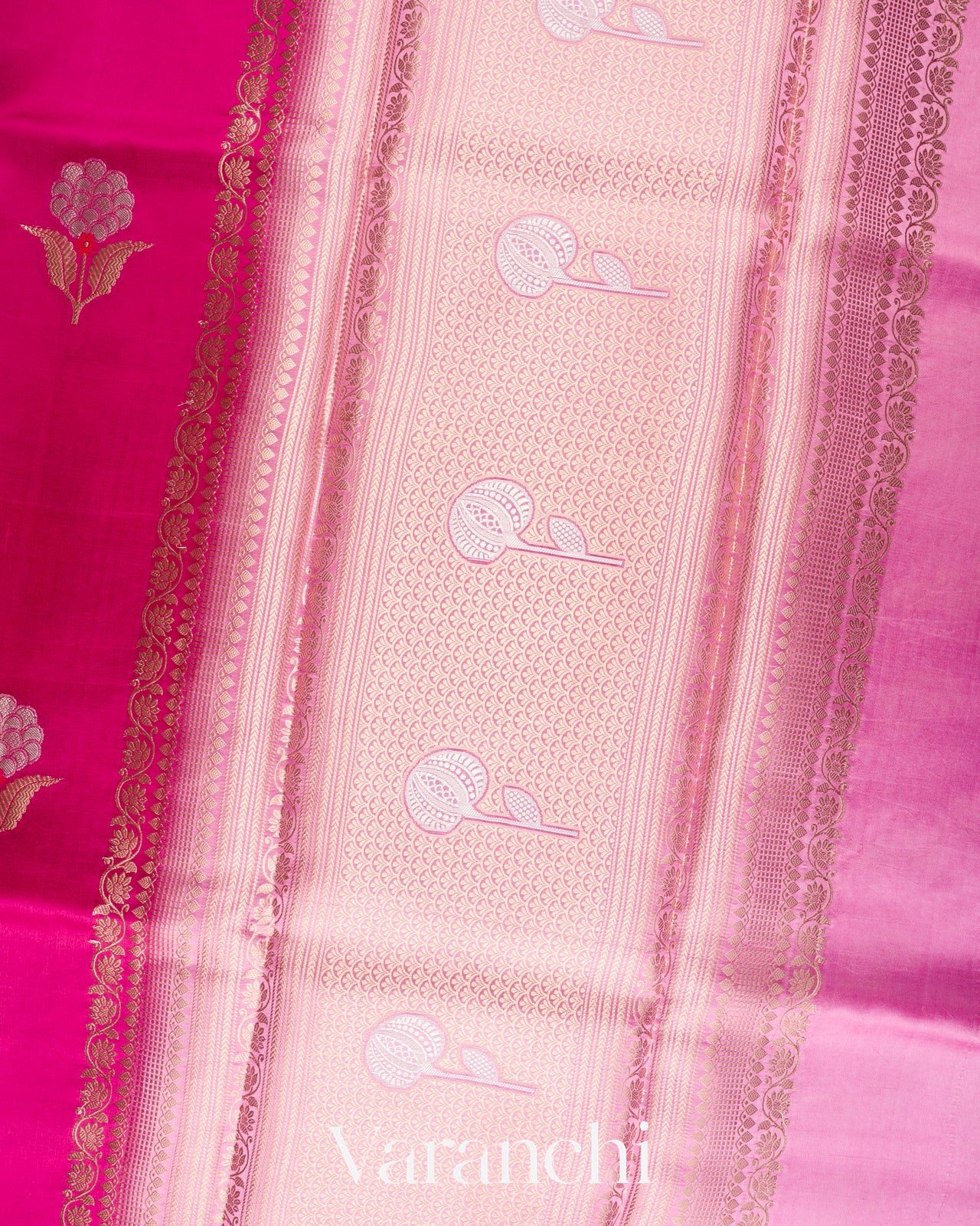 Rani Pink Pure Mango Silk Saree
