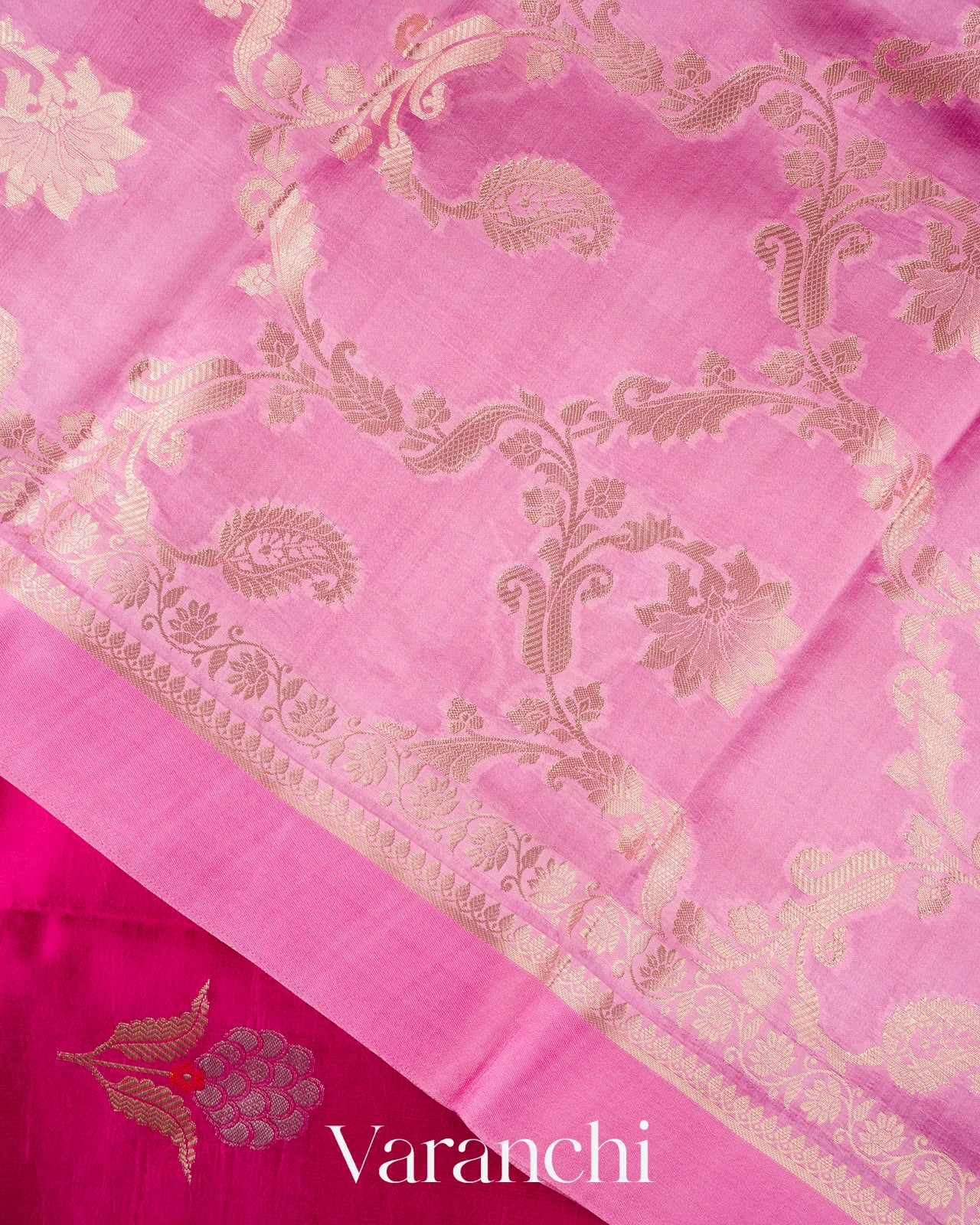 Rani Pink Pure Mango Silk Saree